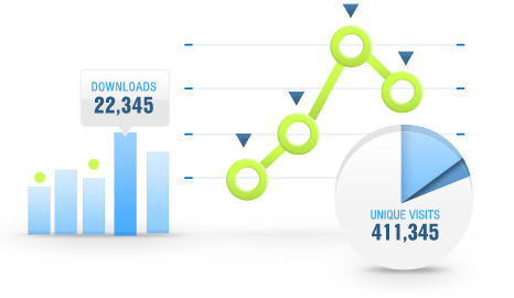 Valuable analytics for your mobile app, including in-depth look at downloads, visits, and more